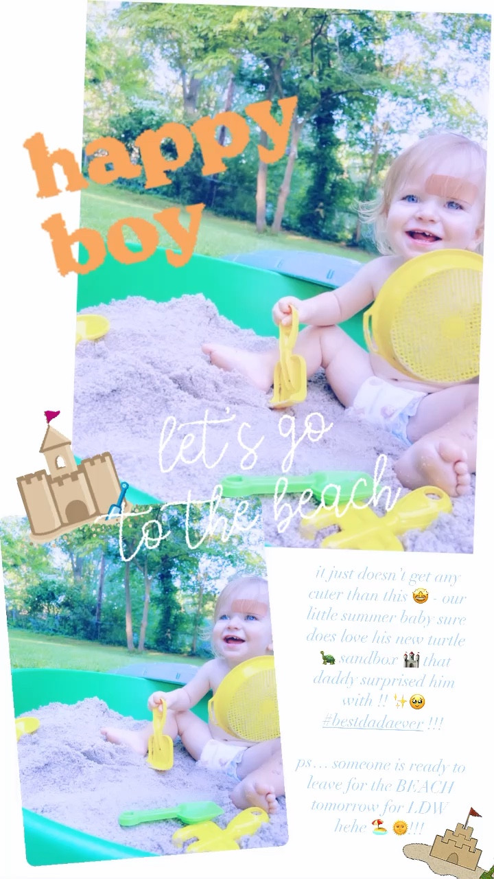 it just doesn’t get any cuter than this 🤩 - our little summer baby sure does love his new turtle 🐢 sandbox 🏰 that daddy surprised him with !! ✨🥹 #bestdadaever !!!

ps… someone is ready to leave for the BEACH tomorrow for LDW hehe 🏖 🌞!!! 

#LTKhome #LTKbaby #LTKfamily