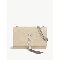 Kate small tasselled crocodile-embossed leather shoulder bag | Selfridges