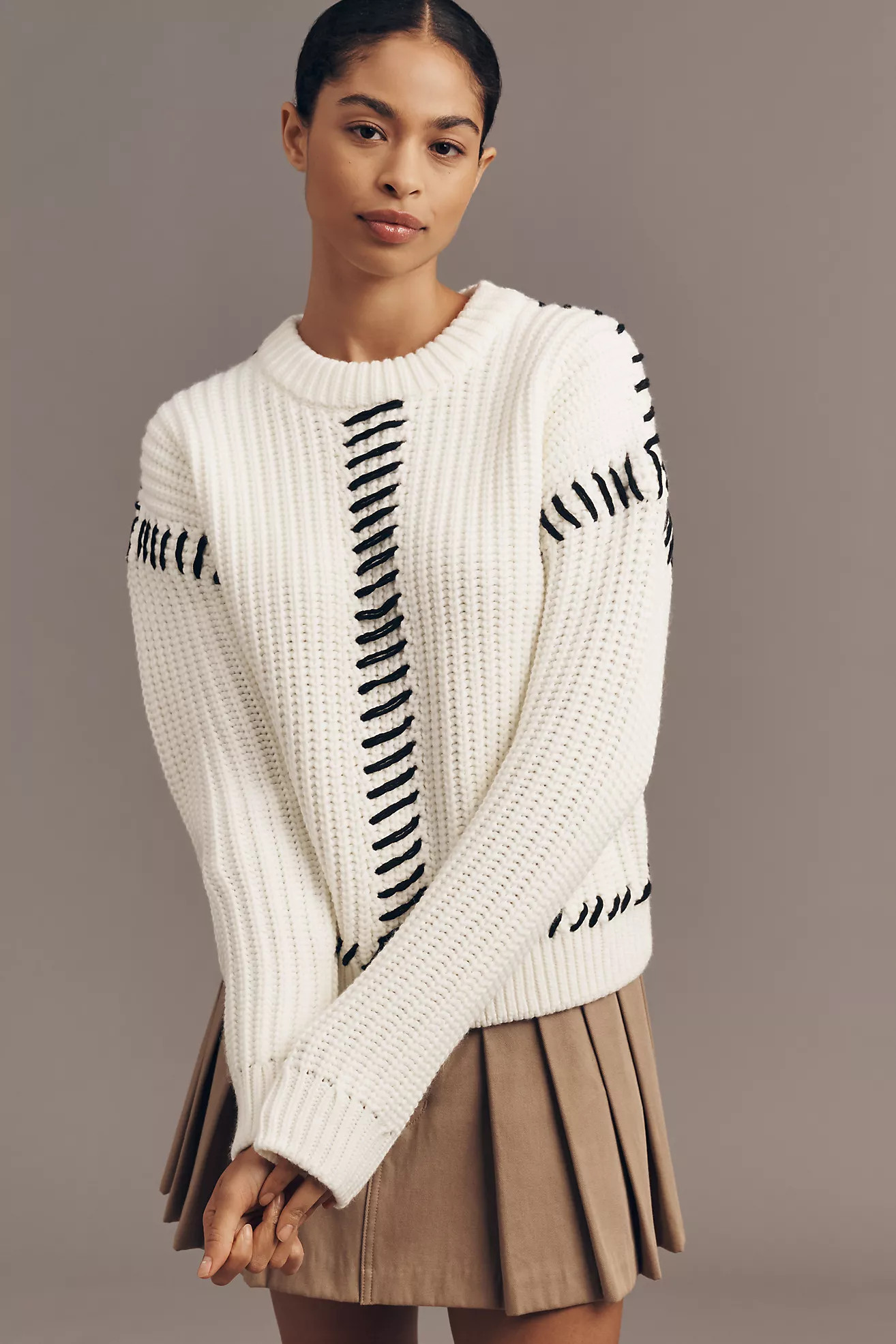 English Factory Crew-Neck Chunky Sweater | Anthropologie (US)