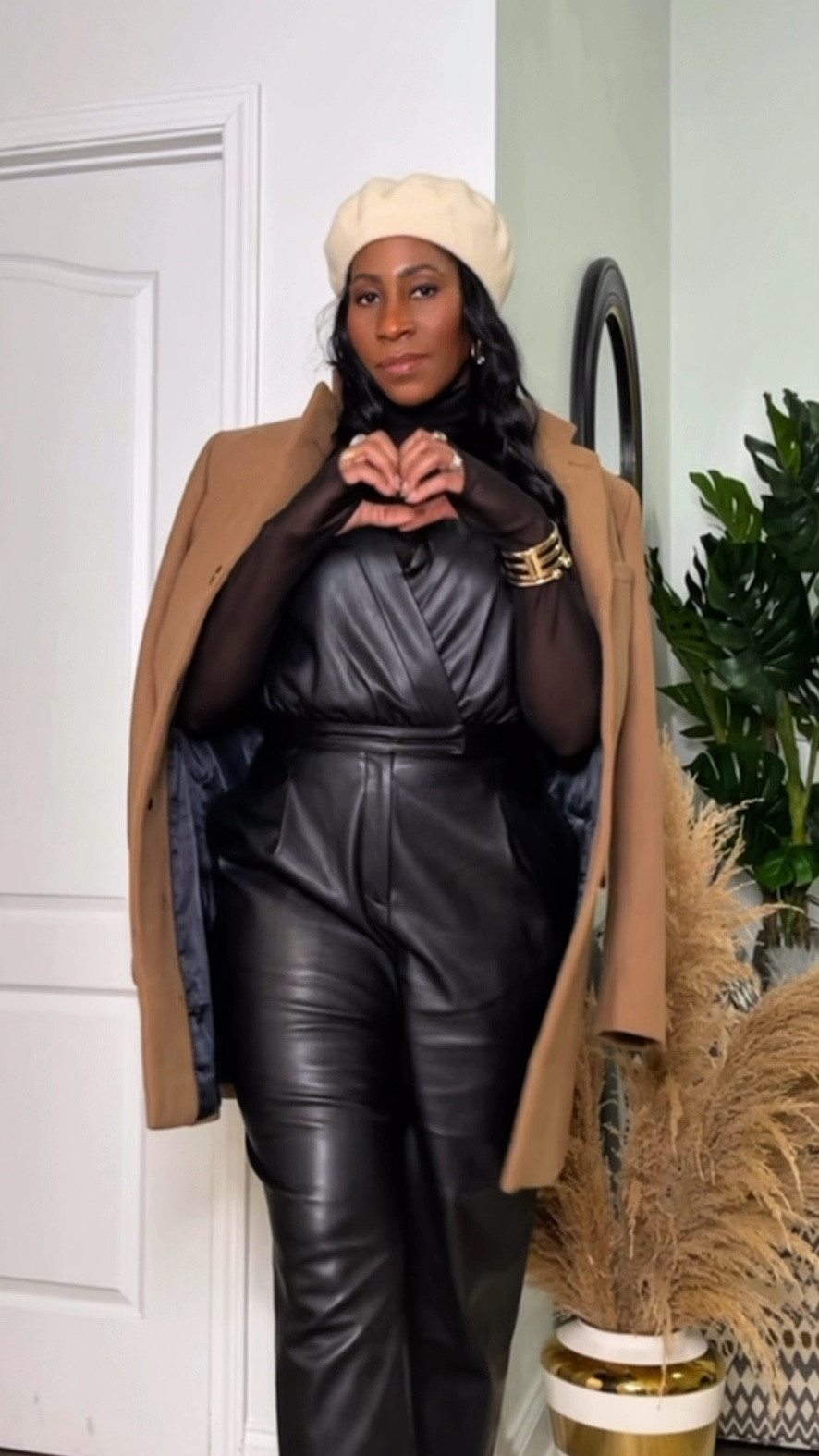 A leather jumpsuit and wool trench for a cold OOTN vibe. Honey, it’s cold outside brrrr 
#ootn #fashionover40

#LTKOver40 #LTKSeasonal
