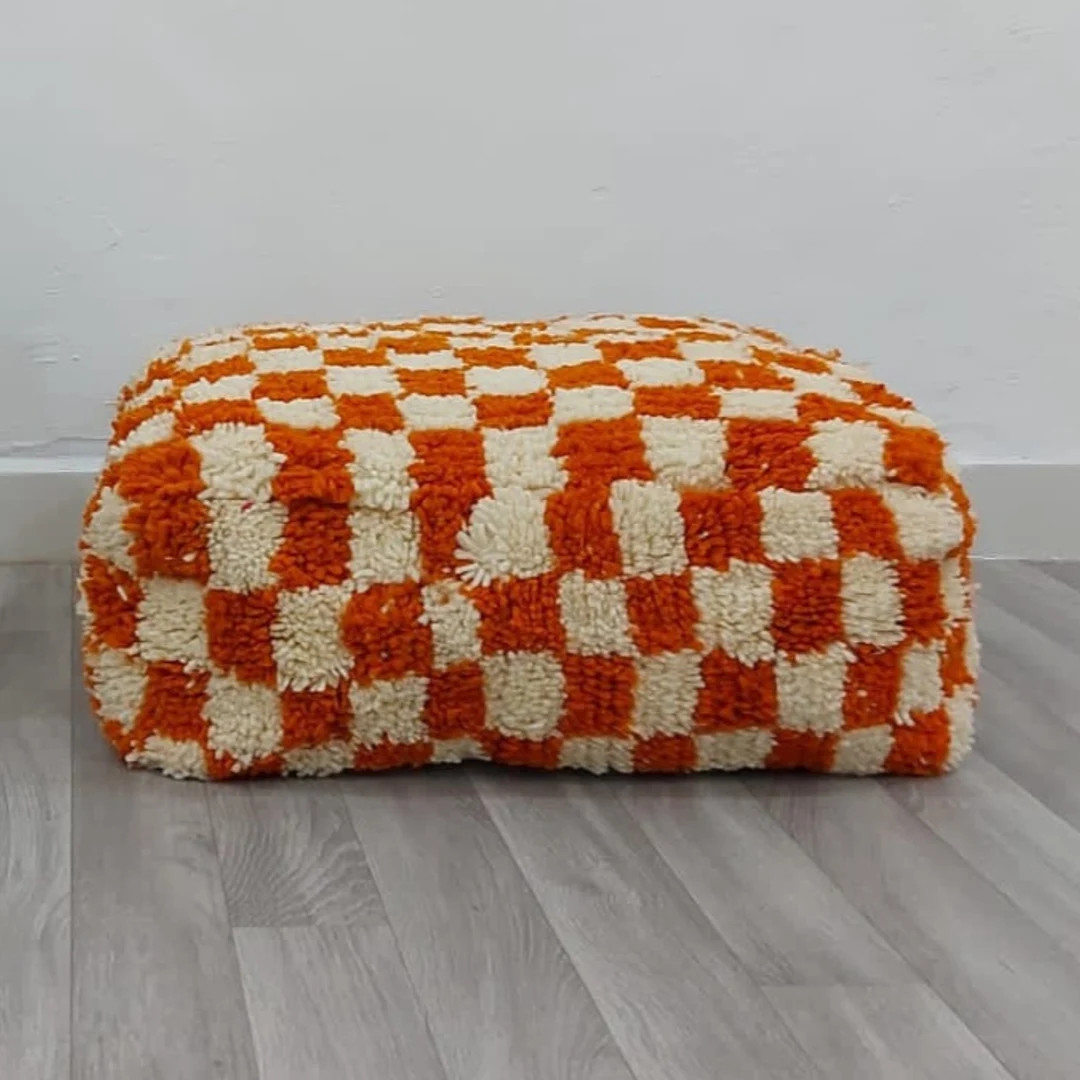 Ottoman Pouf for living rooms - farmhouse style decor - retro pillow - outdoor decor - 80's decor... | Etsy (US)