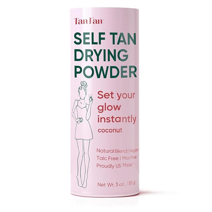 Tan Fan Self Tan Drying Powder - Stops Sticky Feeling After Sunless Tanner - 100% Vegan Talc-Free... | Amazon (US)