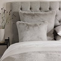 Super-Soft Faux-Fur Cushion Cover, Dove Grey, Medium Square | The White Company (UK)