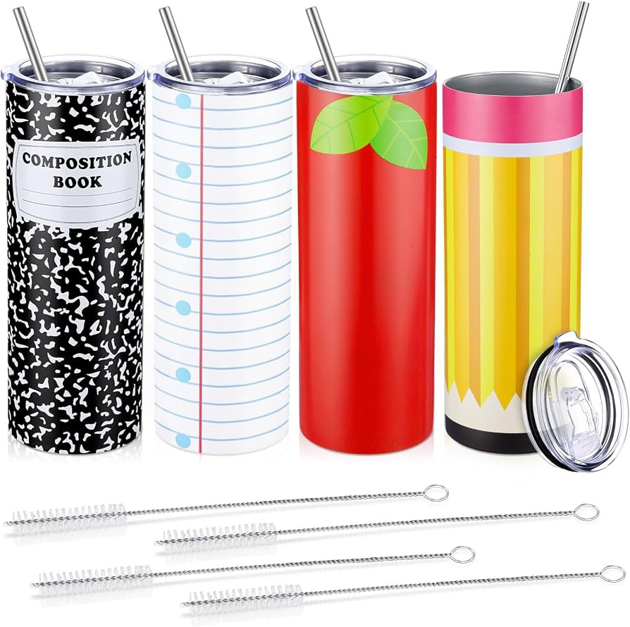 Patelai 4 Pack 20 oz Teacher Appreciation Tumblers with Lids,Creativity | Amazon (US)
