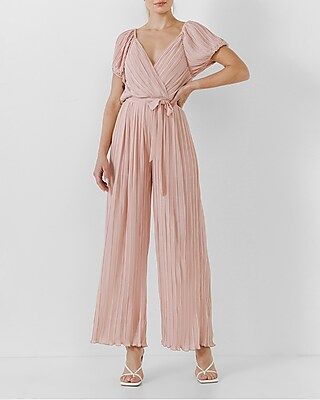 Endless Rose Pleated Surplice Jumpsuit | Express