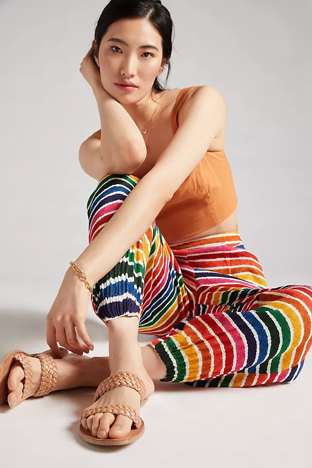 Farm Rio Rainbow Striped Joggers | Anthropologie (US)