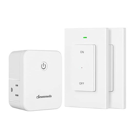 DEWENWILS Remote Control Outlet, Wireless Wall Light Switch with 2 Side Outlets, No Wiring Remote... | Amazon (US)