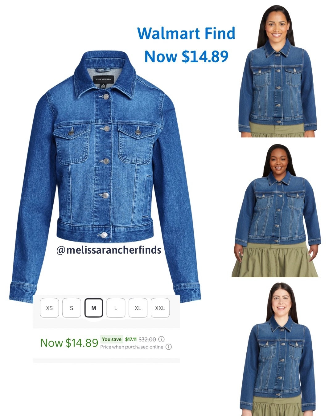 Walmart denim jacket find 🤍

Now $14.89 online and comes in sizes XS–XXL

#LTKPlusSize #LTKPetite #LTKOver40