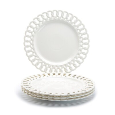 Grace Teaware 10.25" White Heirloom Fine Porcelain Dinner Plate | eBay US