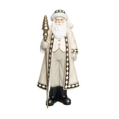 Transpac Christmas Resin Neutral Glam Santa Decor | Belk