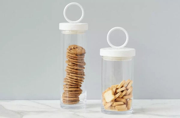 Bianca Glass Canister with Iron Top Lid, Small | Scout & Nimble