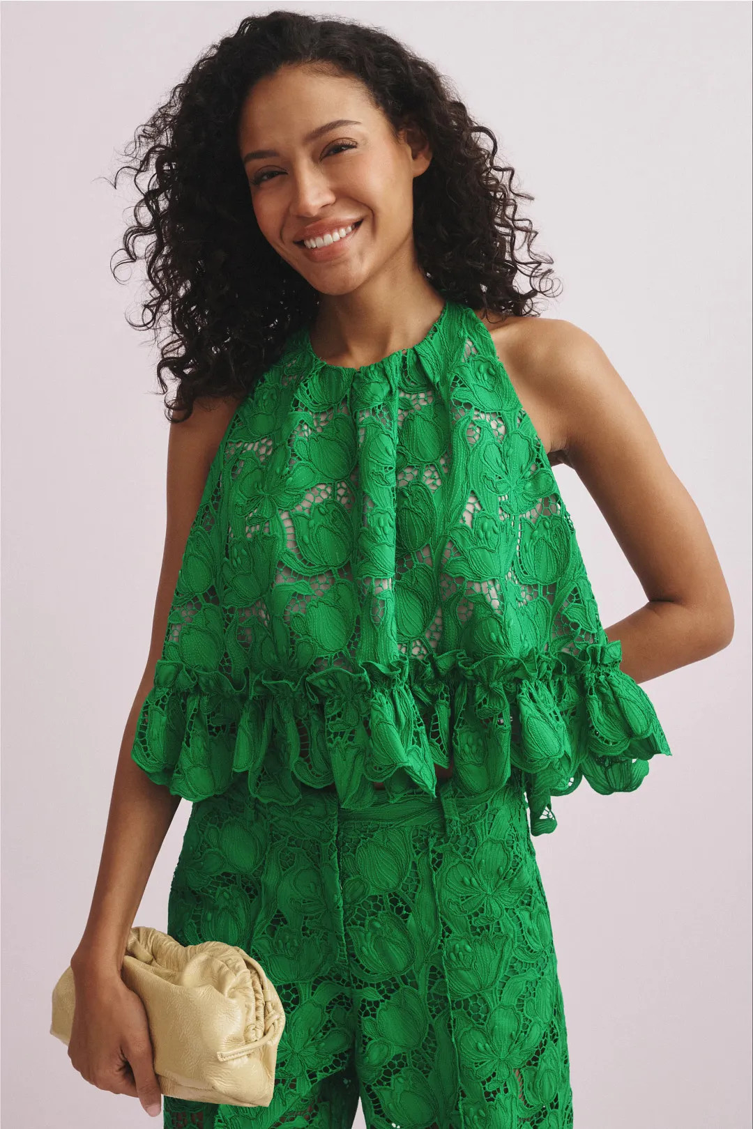 Mika Lace Halter Top | Rent the Runway