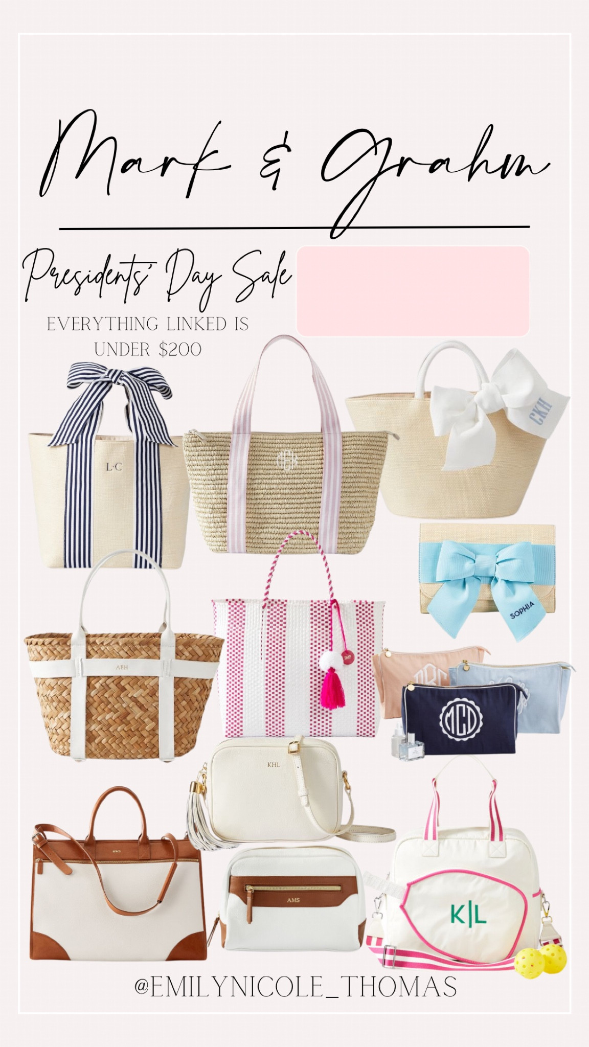 Presidents’ Day Sale ~ Mark & Grahm

Monogrammed bags, monogrammed purses, beach bags, summer bags, straw totes, personalized gifts, personalized & travel pouches  

#LTKhome #LTKsalealert #LTKSeasonal

#LTKitbag #LTKSpringSale #LTKtravel