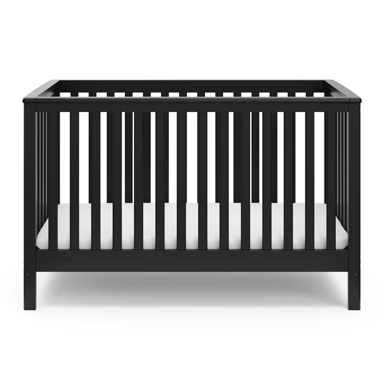 Storkcraft Hillcrest 4-in-1 Convertible Baby Crib, Black | Walmart (US)