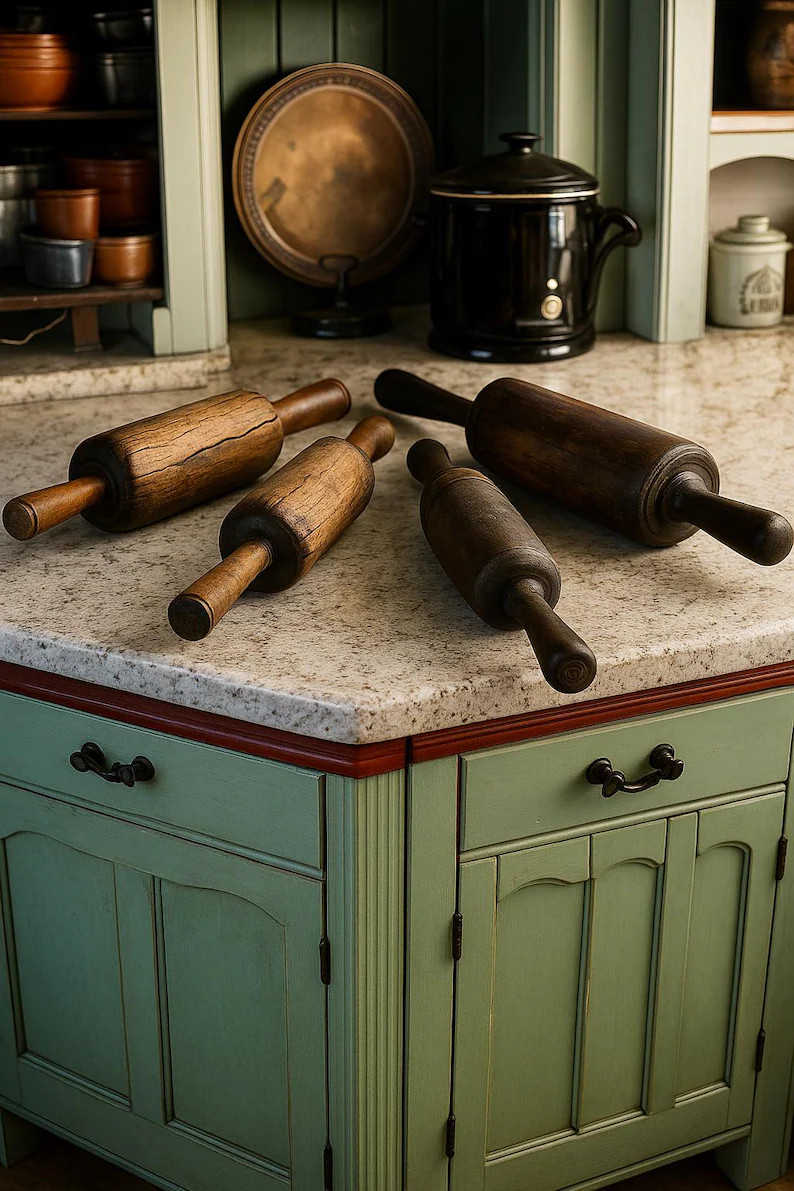 Vintage Wooden Rolling Pins Set | Rustic Farmhouse Kitchen Decor - Etsy | Etsy (US)