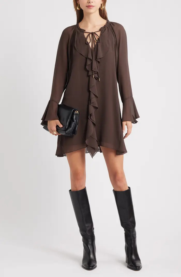 Ruffle Chiffon Shift Dress | Nordstrom