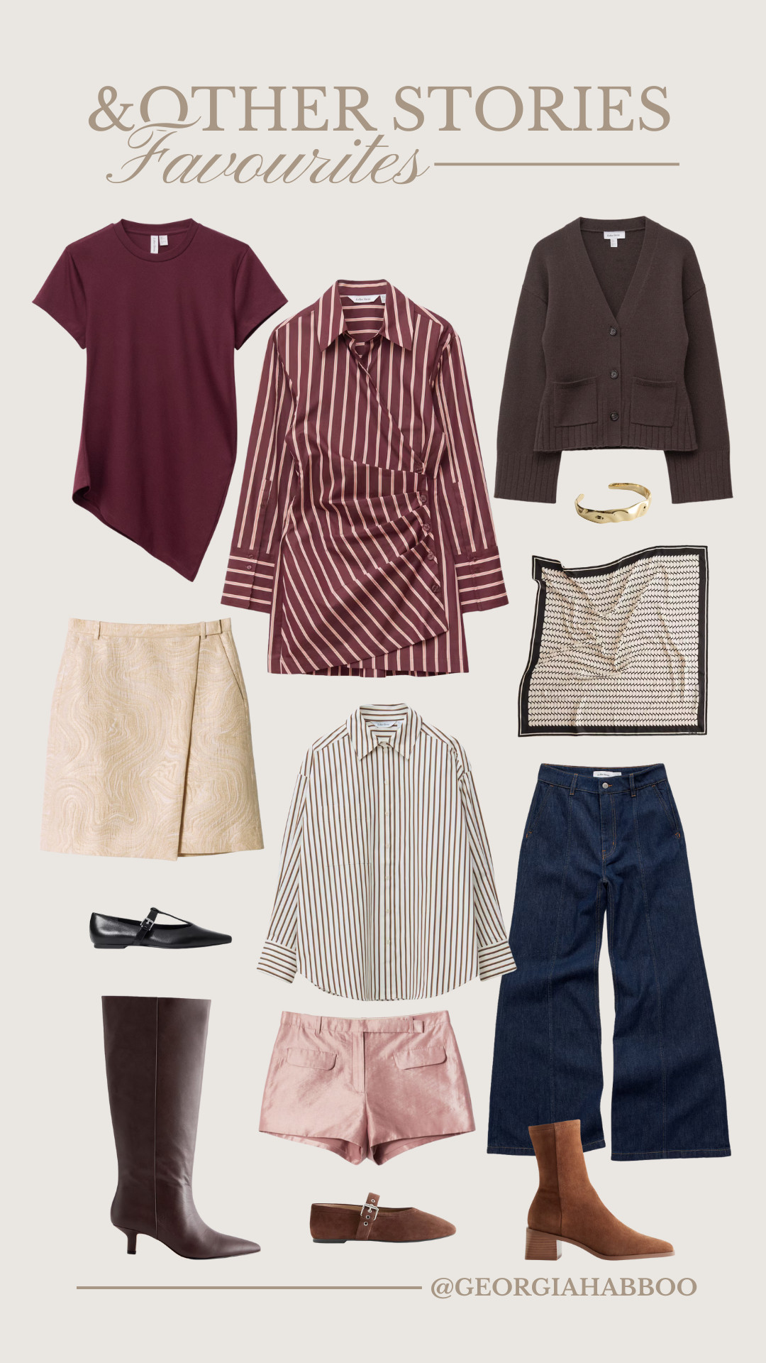 &Other Stories, Sale, Asymmetric T-Shirt, Wool Jacket, Autumn Outfits, Wrap Dress, Striped Shirt, Blue Jeans, Suede Boots, High Boots, Ballet Flats, Satin Shorts, Embroidered Skirt 

 #LTKsummer #LTKautumn #LTKsale