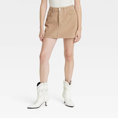 Women's Corduroy Mini Skirt - Universal Thread™ Brown 00 | Target
