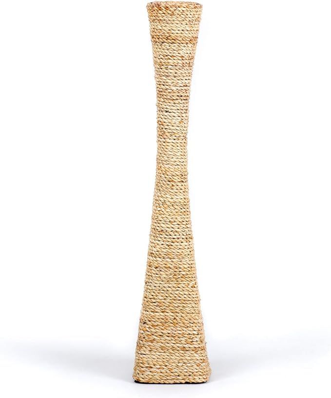 LEEWADEE Large Floor Vase – Handmade Flower Holder Made of Bamboo and Bast, Sophisticated Funne... | Amazon (US)
