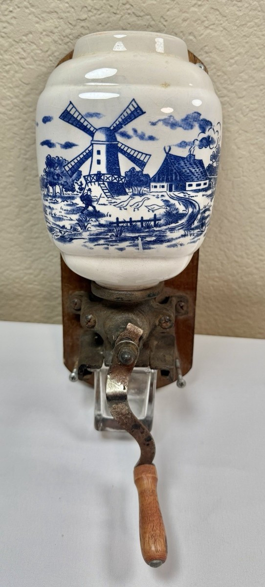 Vintage Delft-style Wall Mounted Coffee Grinder-Traditional Dutch Windmill | eBay US
