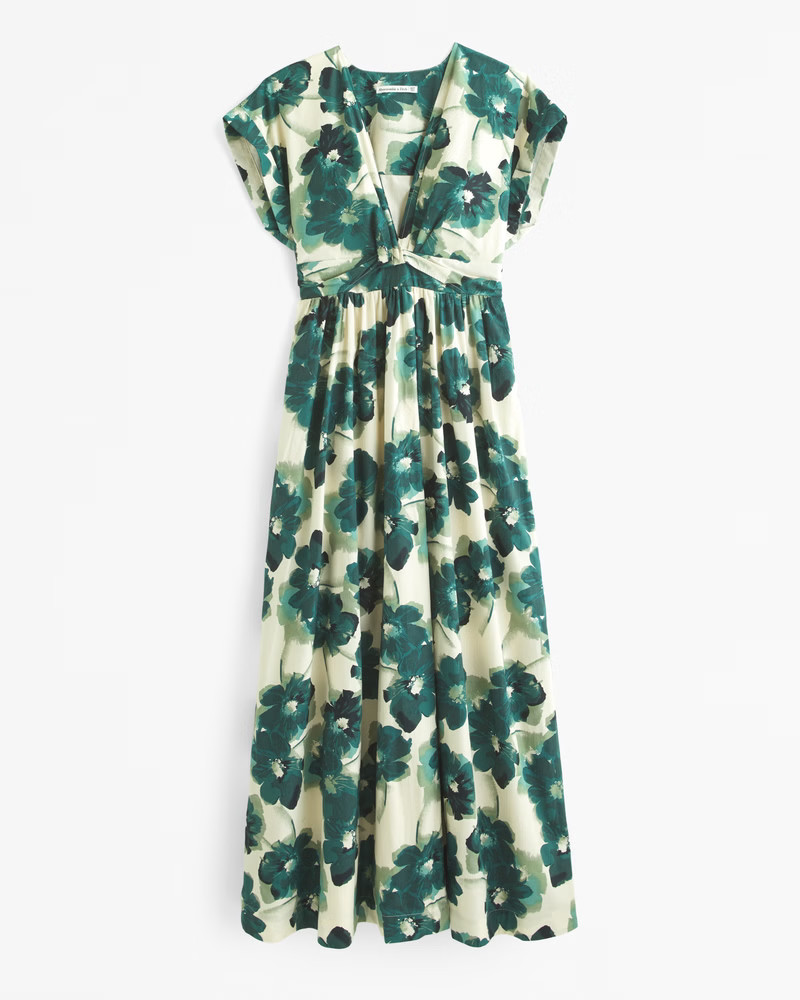 Twist-Front Midi Dress | Abercrombie & Fitch (US)