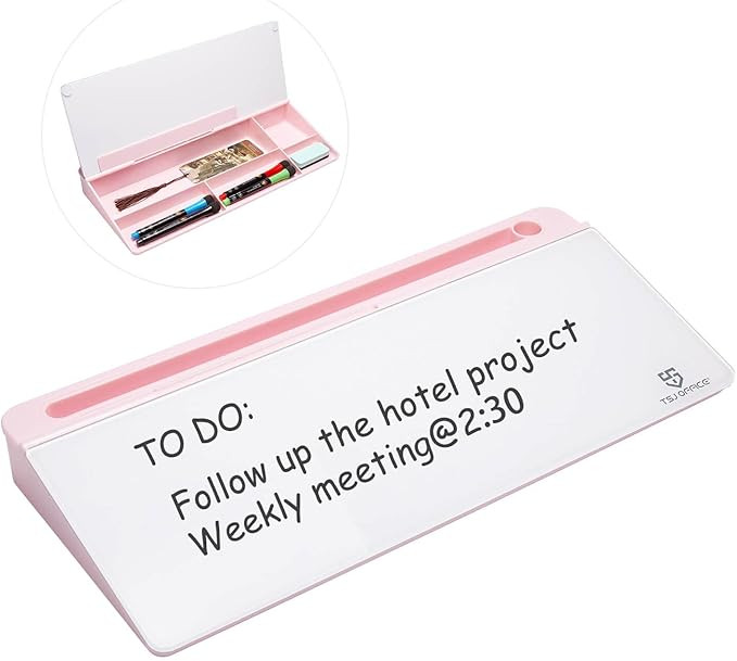 Amazon.com : Small Glass Desktop Whiteboard Dry-Erase-Board - Computer Keyboard Stand White Board... | Amazon (US)