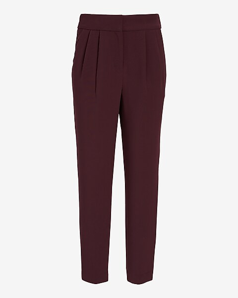 Super High Waisted Pleated Ankle Pant | Express