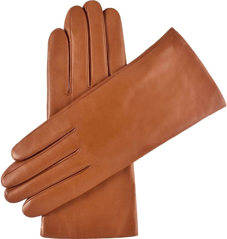 Fratelli Orsini Winter Gloves Isabella Cognac for Women - Lambskin Leather Gloves with cashmere l... | Amazon (US)