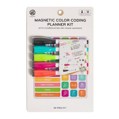 U Brands 68pc Magnetic Color Coding Planner Kit with Dry Erase Markers | Target