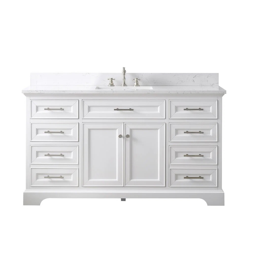 Annaline 60'' Single Bathroom Vanity with Engineered Stone Top | Wayfair North America