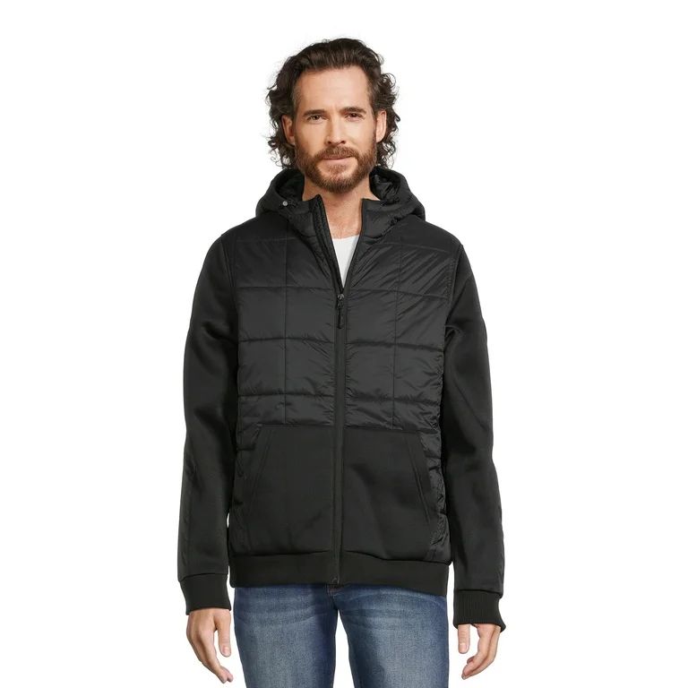 Reebok Men's Mixed Media Puffer Jacket with Hood, Sizes M-2X | Walmart (US)