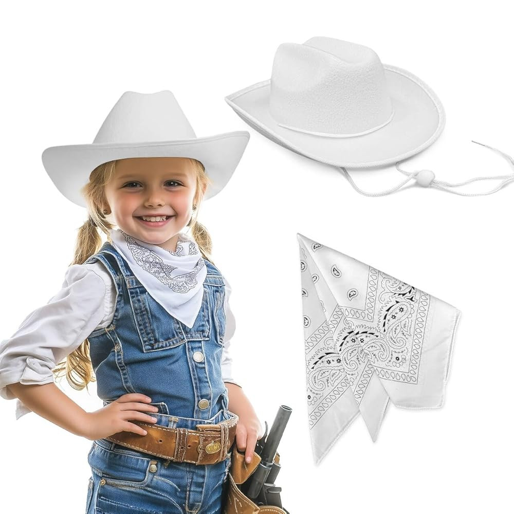 SeptCity Toddler Cowboy Hat and Blue Bandana for Age 2-5, Baby Infant Gift for Halloween Birthday... | Amazon (US)