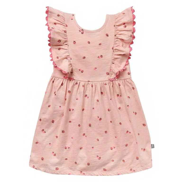 Modern Moments Toddler Girl Ruffle Sleeve Dress with RicRac Trim, Sizes 12M-5T | Walmart (US)