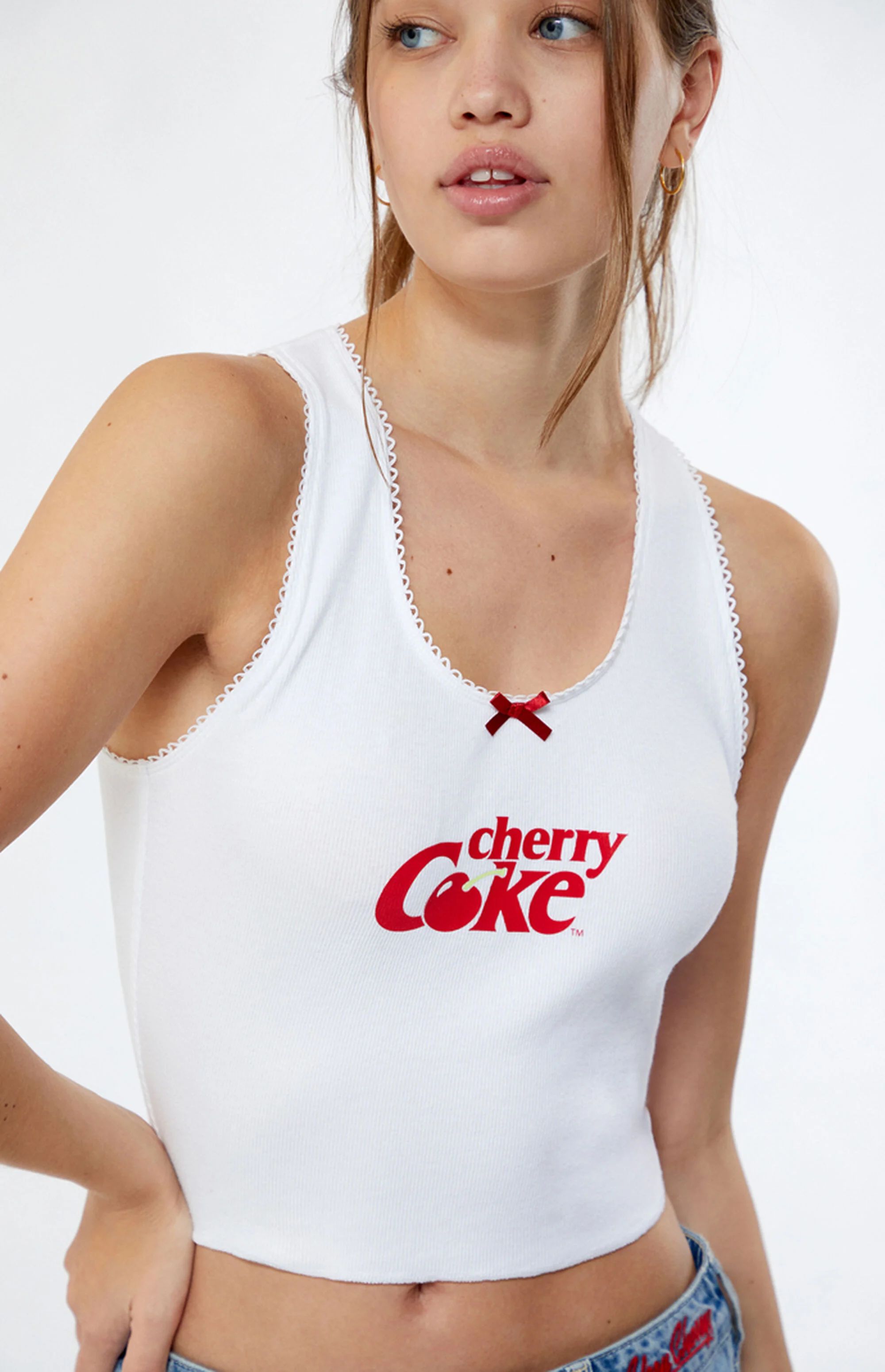 Coca Cola By PacSun Cherry Coke Lace Trim Tank Top | PacSun