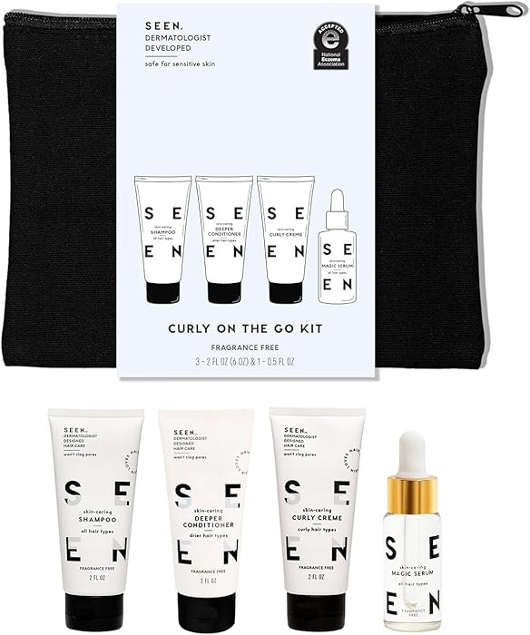 SEEN Curly On The Go Kit, Fragrance Free - Non-Comedogenic & Safe for Sensitive Skin - Sulfate-Fr... | Amazon (US)