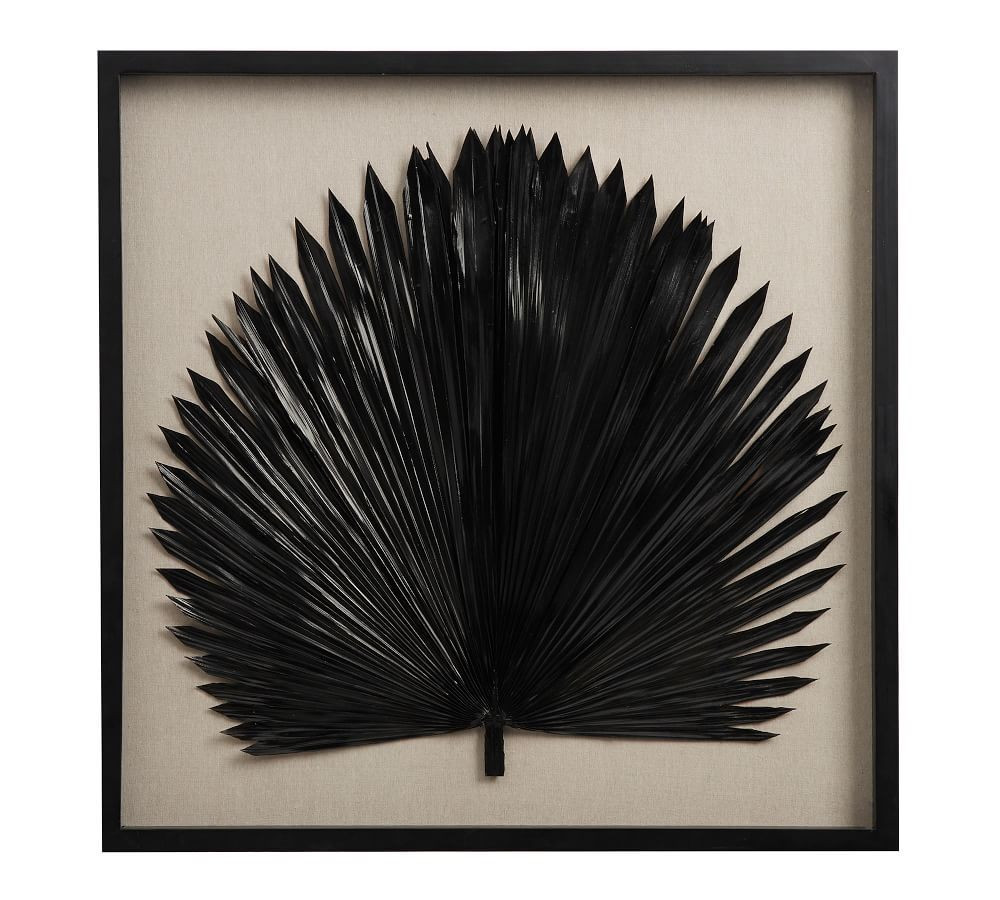 Palm Leaf Shadow Box Wall Art - Black | Pottery Barn (US)