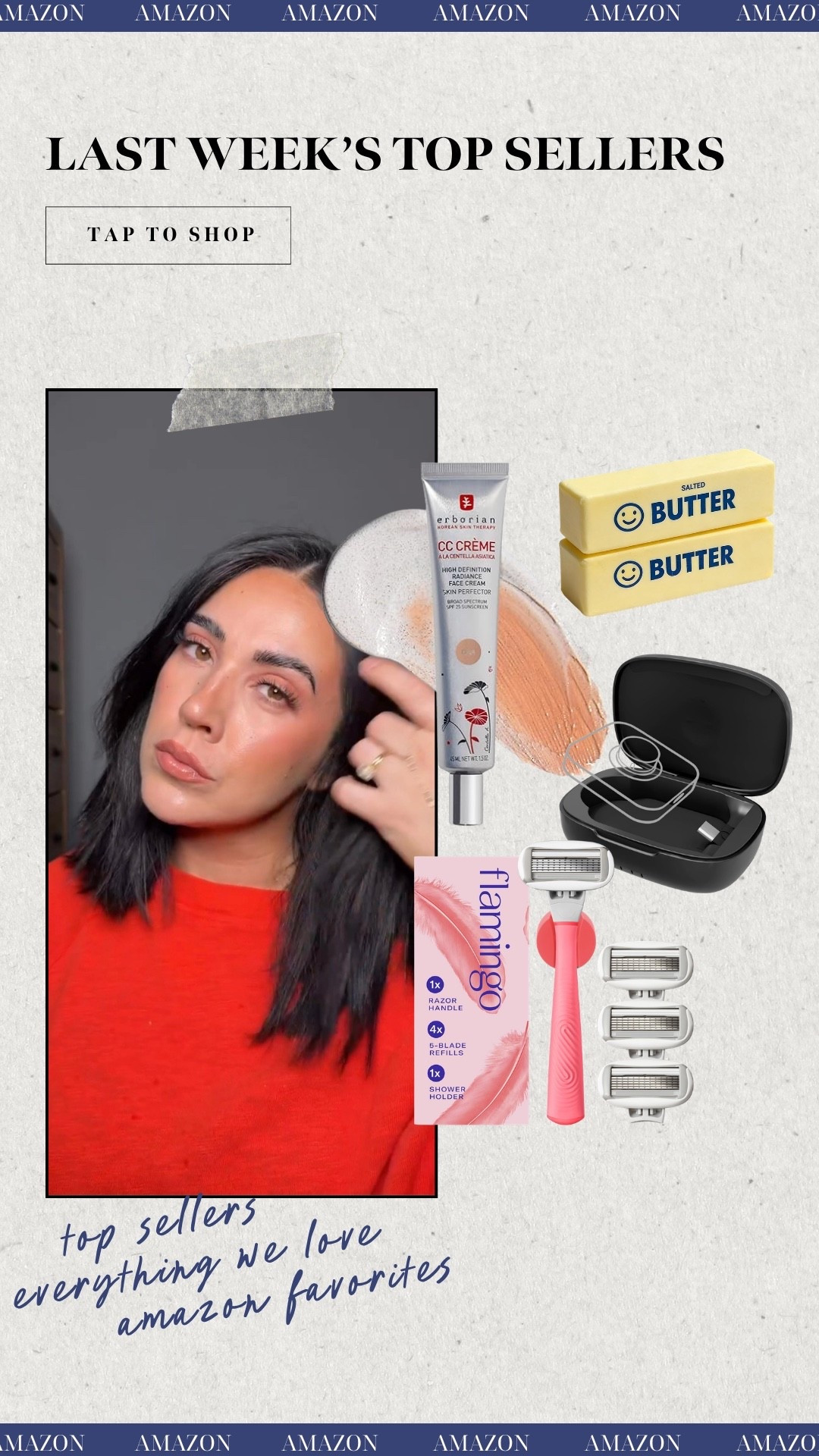 Last weeks top Amazon sellers! Color adjusting sunscreen, butter squishy fidget toy, Oura ring travel charger, and the best razors! 

#LTKselfcare #LTKSeasonal #LTKmomlife