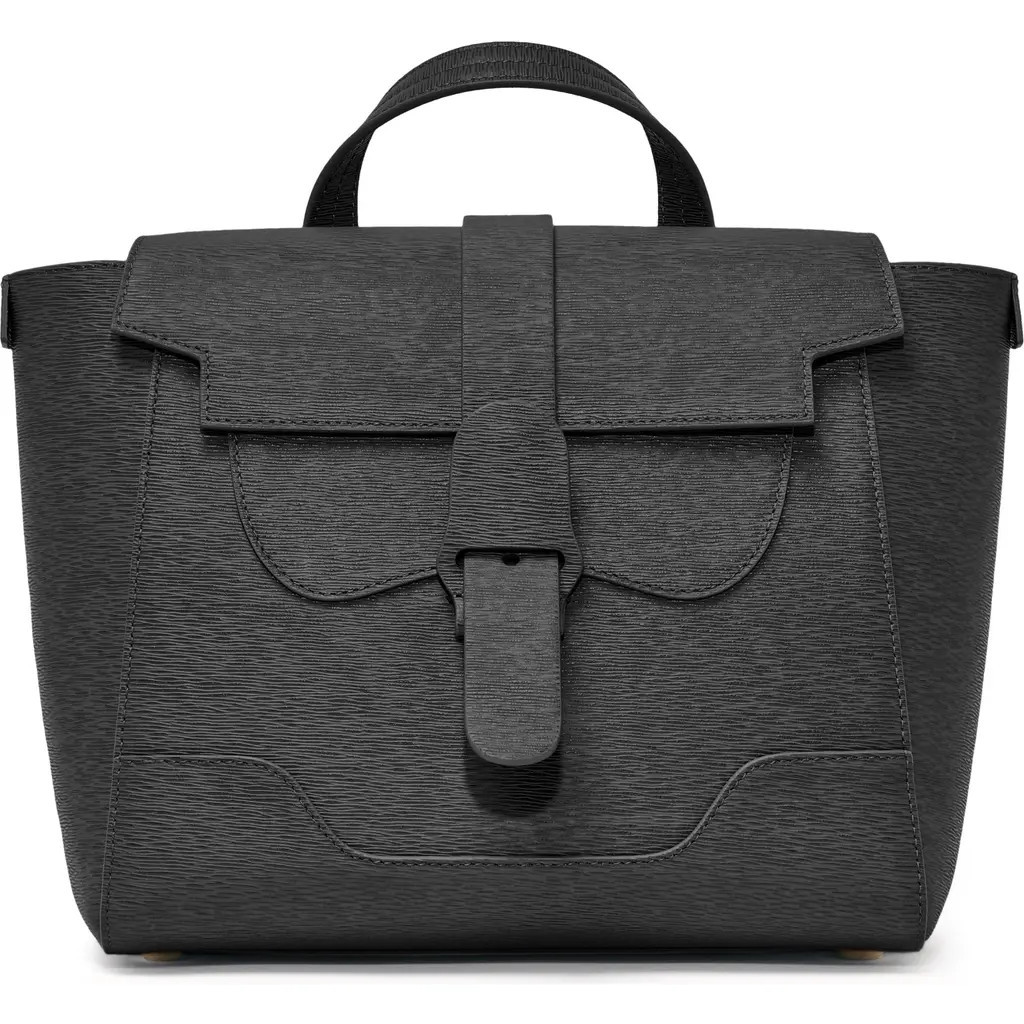 SENREVE Midi Maestra Mimosa Leather 4-Way Convertible Handbag in Onyx at Nordstrom | Nordstrom