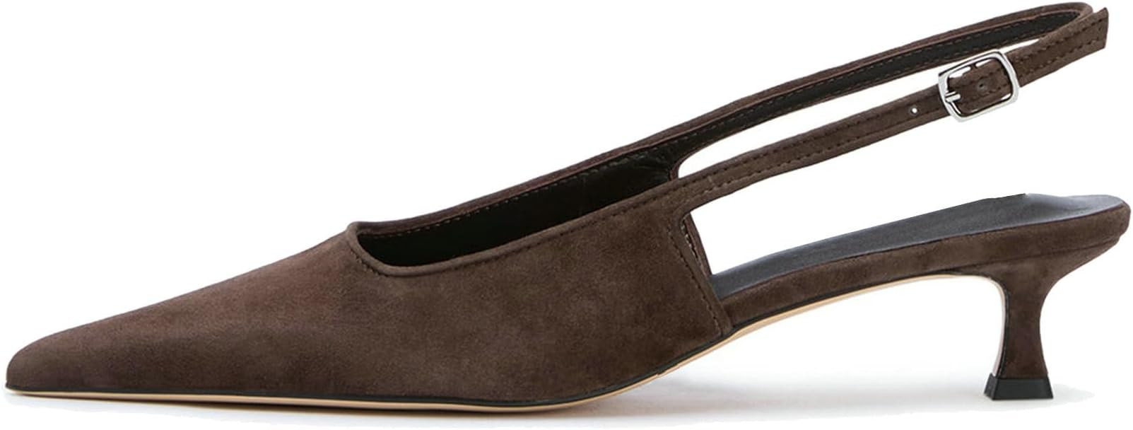 KysBloes Pointed Toe Slingback Kitten Heels for Women Low Heel Pointed Toe Pumps Formal Dress Sho... | Amazon (US)