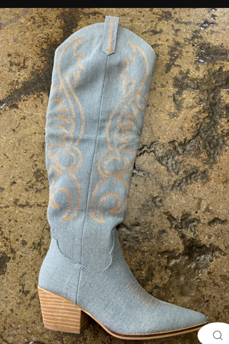 Knee high denim western boot! Code Lori20 to save 20%



#LTKSeasonal #LTKShoeCrush #LTKStyleTip