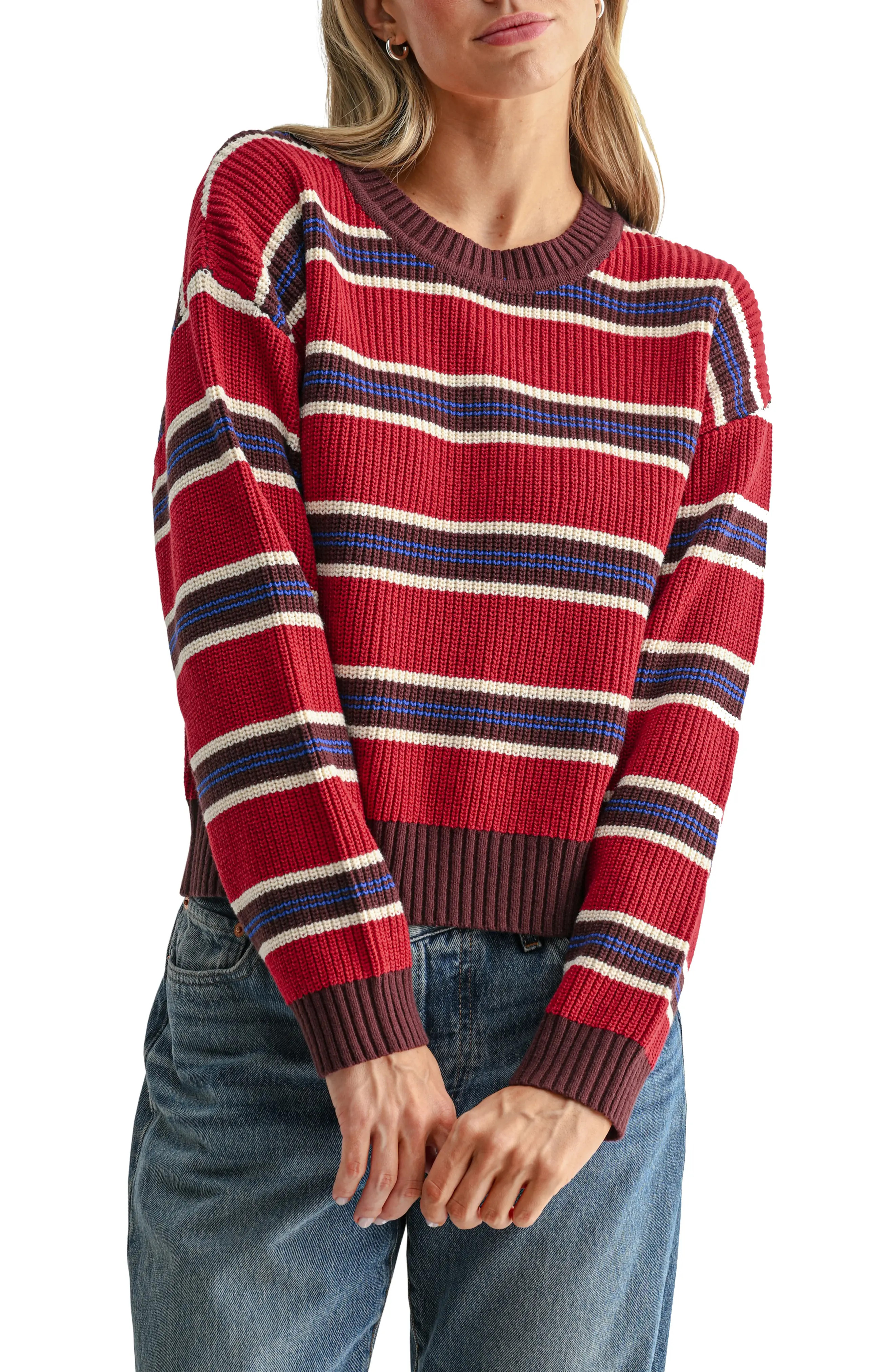 All in Favor Stripe Crewneck Sweater (Women) | Nordstrom | Nordstrom