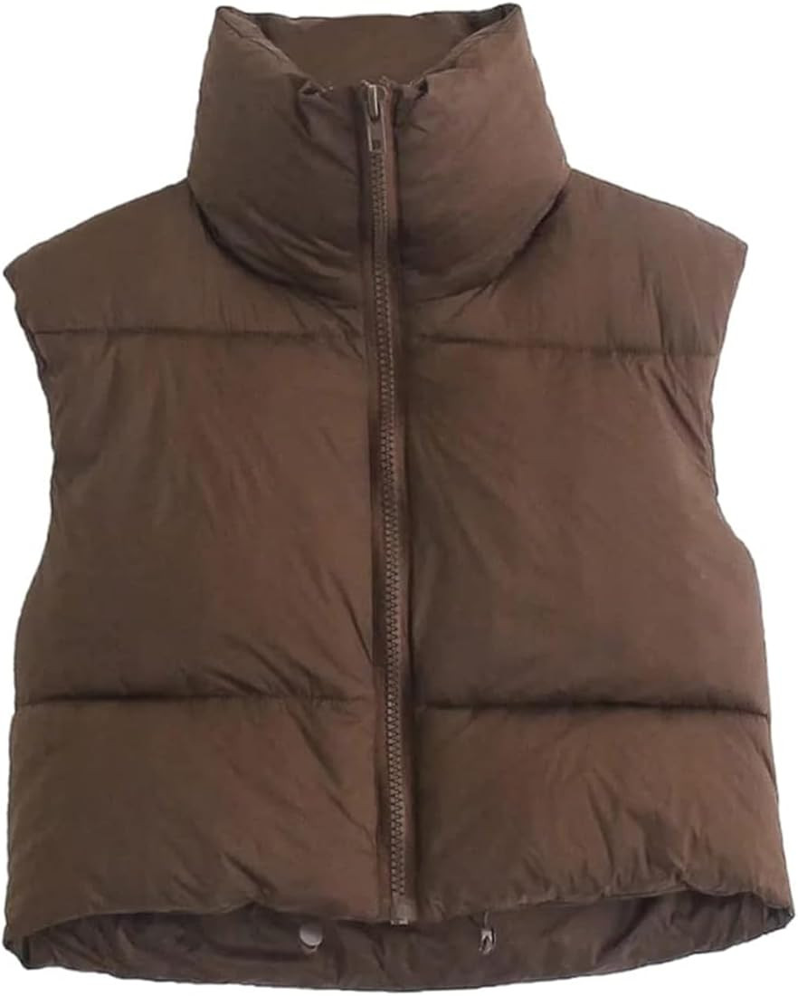AUTOMET Women's Cropped Puffer Vest Winter Lightweight Sleeveless Warm Outerwear Vests Padded Gil... | Amazon (US)