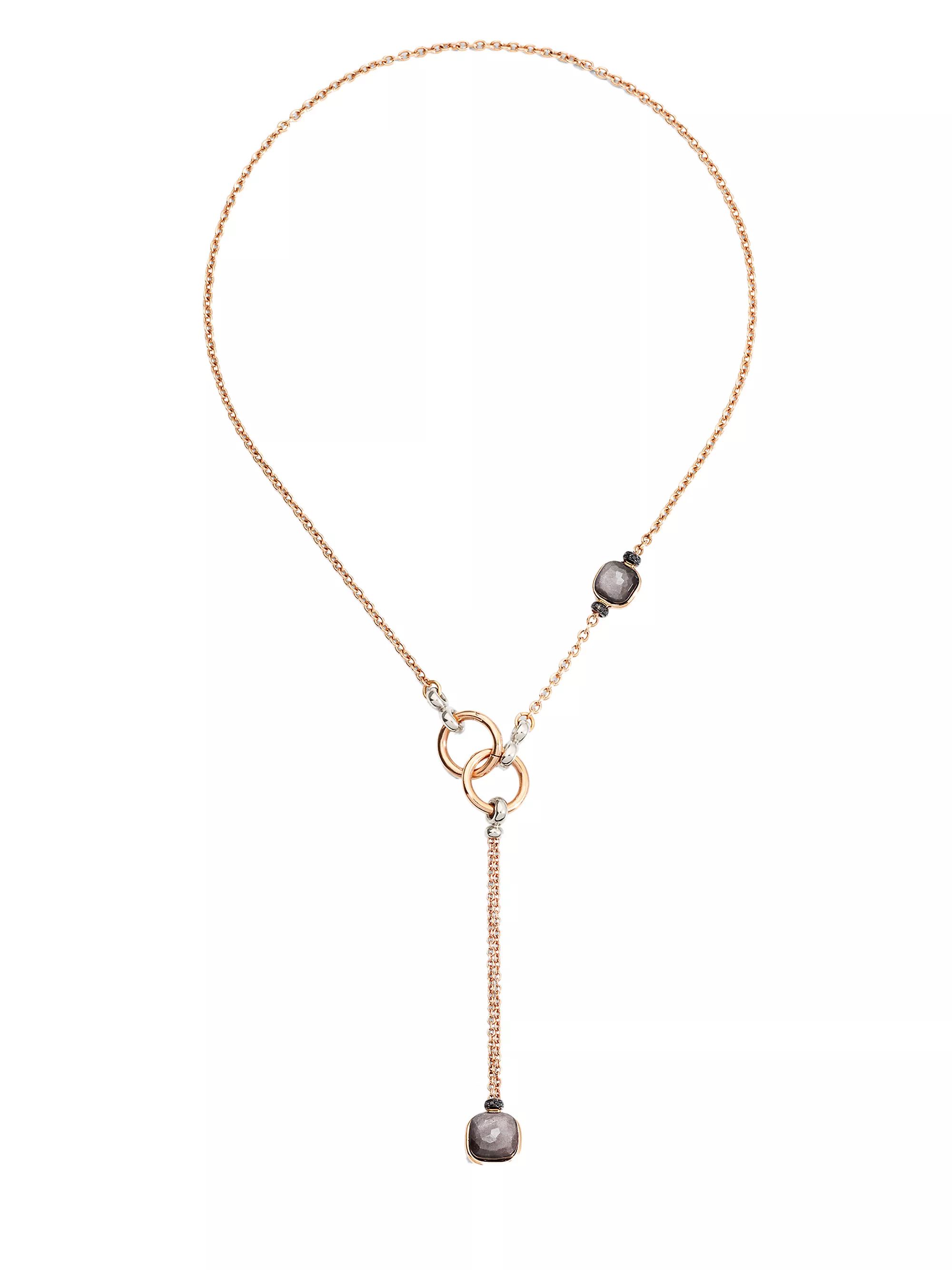 Nudo Two-Tone 18K Gold, Obsidian & Black Diamond Necklace | Saks Fifth Avenue