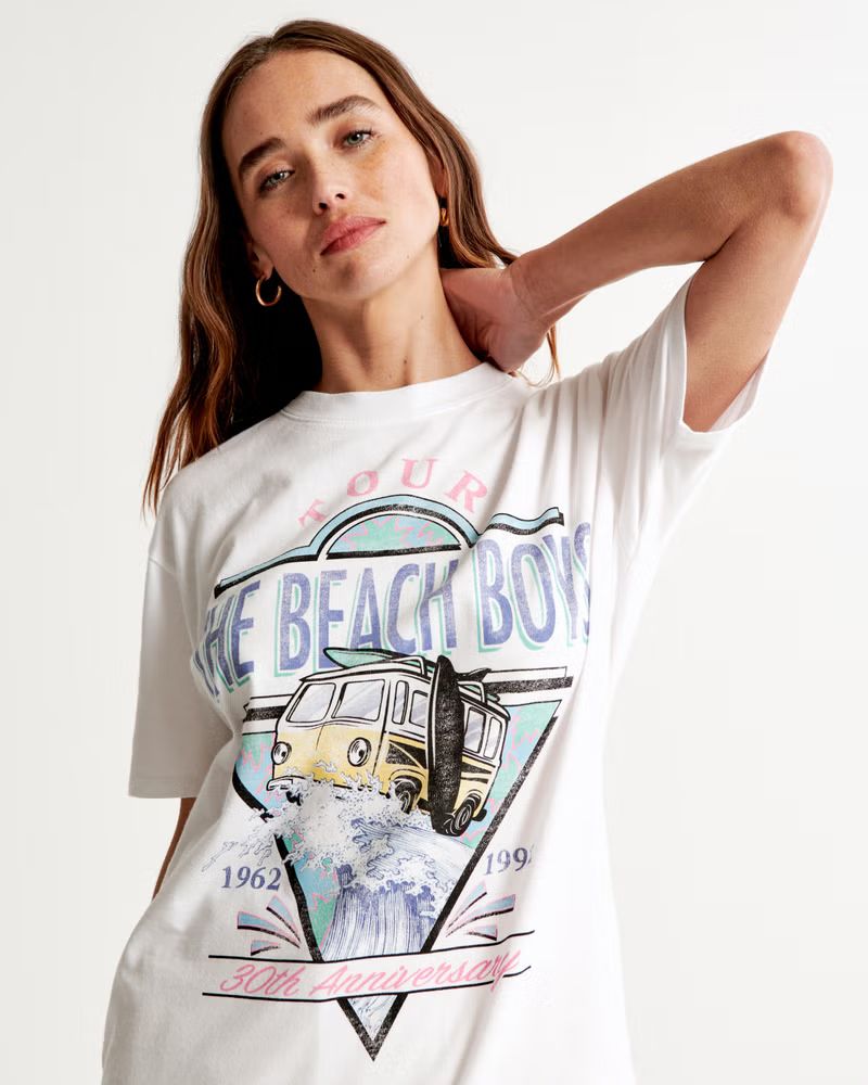 Oversized Boyfriend Beach Boys Graphic Tee | Abercrombie & Fitch (US)