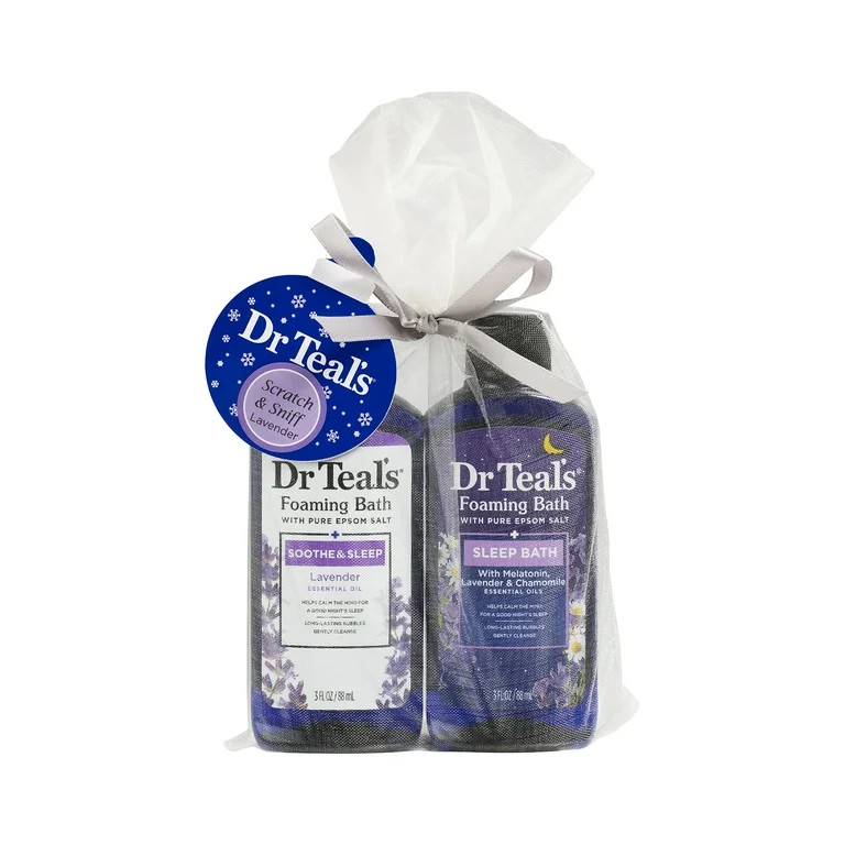 Dr Teal's Lavender & Melatonin Foaming Bath Stocking Stuffer, 2 Piece | Walmart (US)