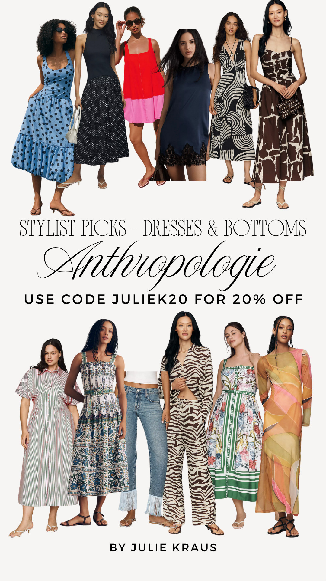 The dresses and bottoms from Anthropologie making every summer outfit feel intentional and put-together. Use code JulieK20 for 20% off. Anthropologie Dresses • Summer Dresses • Summer Bottoms • Stylist Picks • Chic Summer Style 2026 

 #LTKSeasonal #LTKOver40