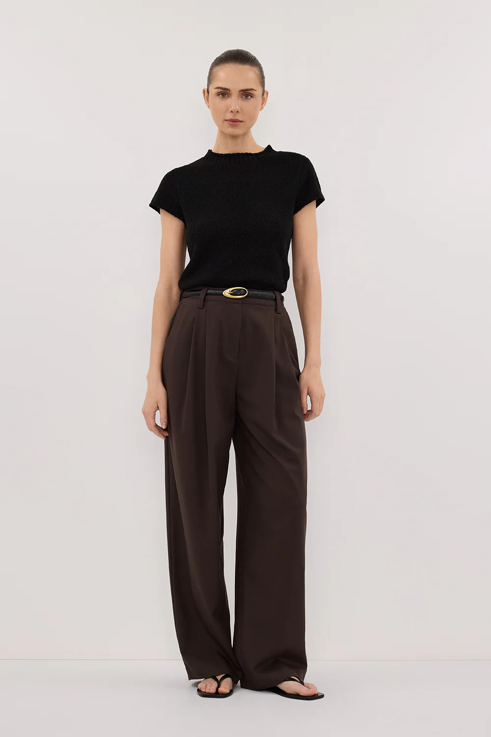 EDEN BITTER CHOC TAILORED PANT | DISSH