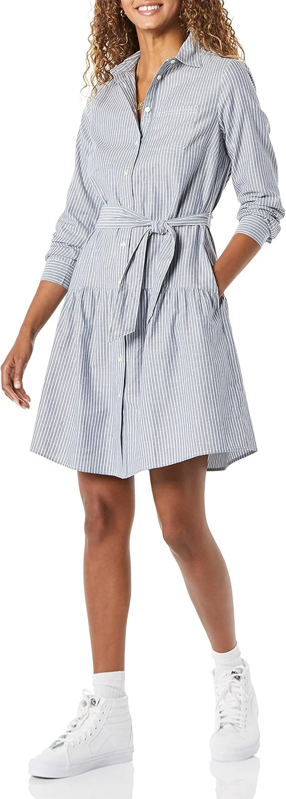 Amazon Essentials Women's Mini Feminine Flannel Shirt Dress | Amazon (US)