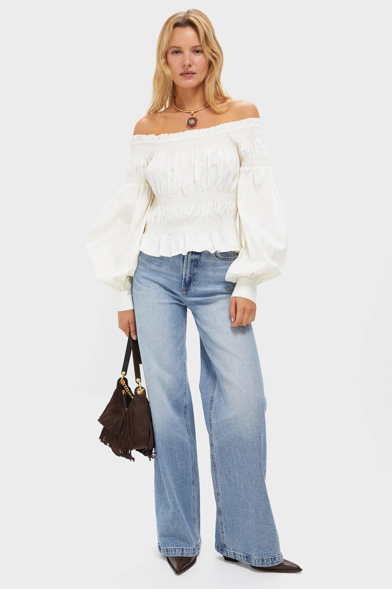 Vintage White Smocked Adeline Blouse | Tuckernuck (US)