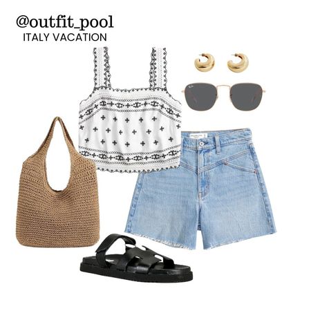 Italy vacation outfit, summer outfits, denim shorts, cropped top, European vacation outfit, vacation outfit 

#LTKFindsUnder50 #LTKStyleTip #LTKTravel